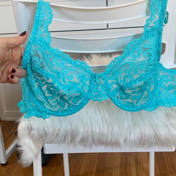 Teal blue lace bra - Picture 3 of 3